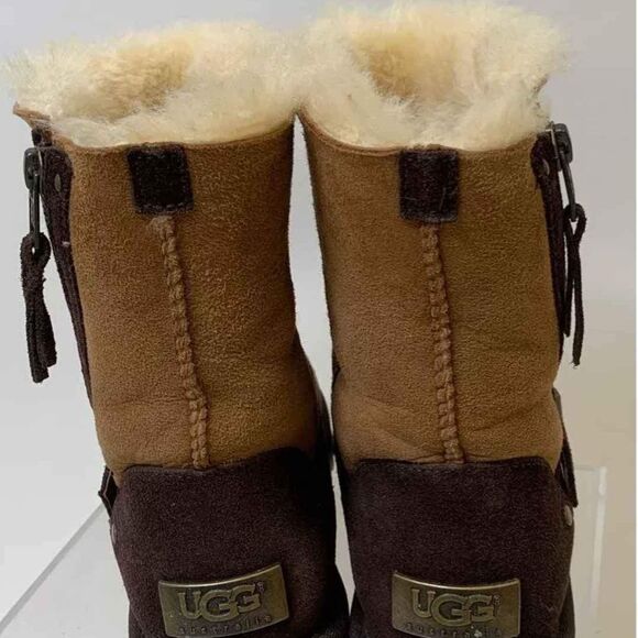 UGG Blaise Chesnut Brown Shearling Sheepskin Boots Size 7 - Picture 4 of 9